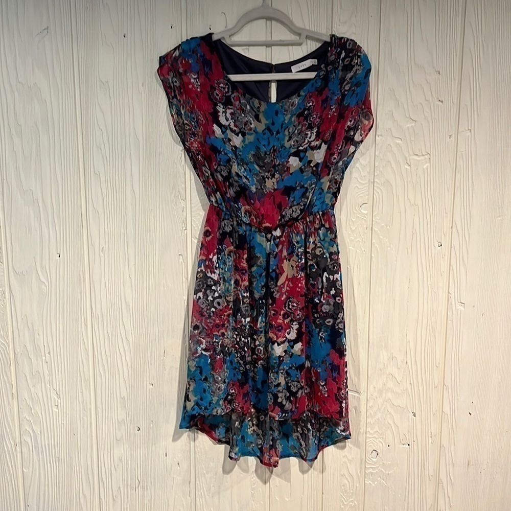 Lush Floral Sleeveless High Low Dress, Size S - Picture 1 of 11